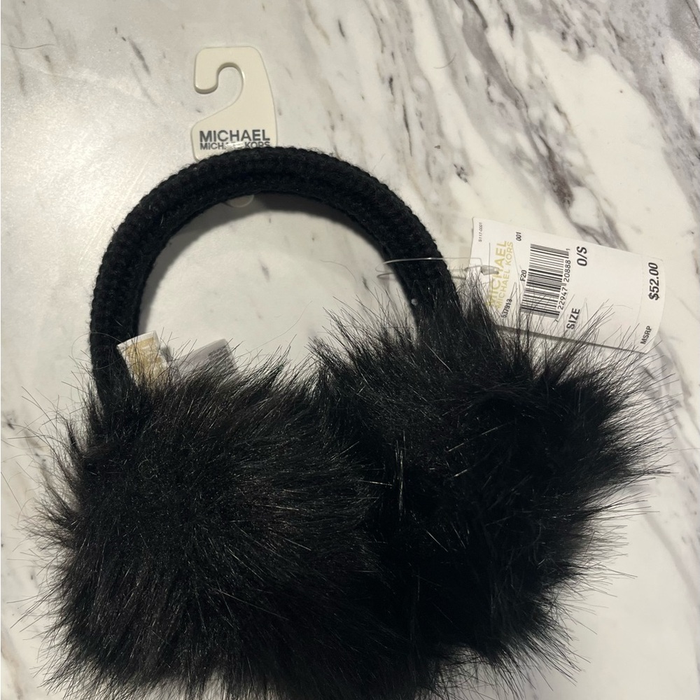 Michael Kors Black Fur Earmuffs